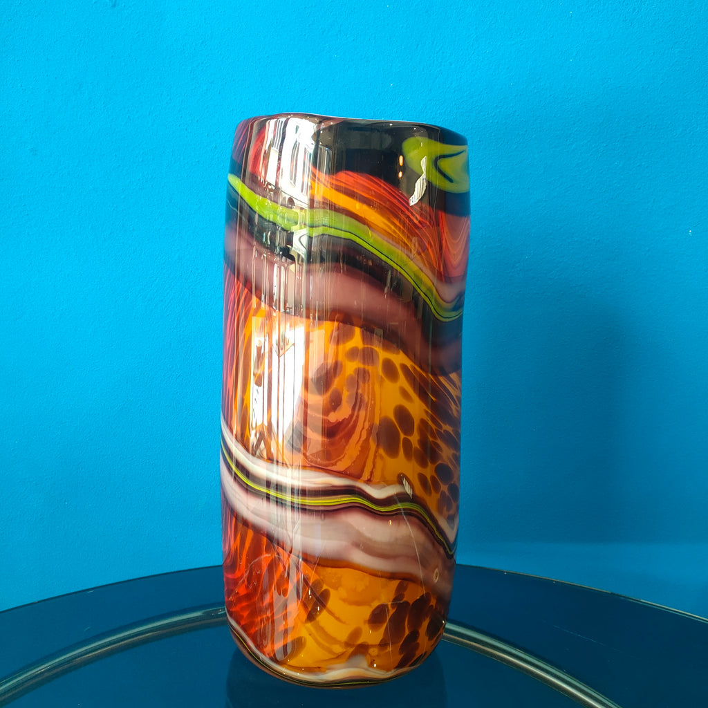 Vaso cilindrico in vetro soffiato