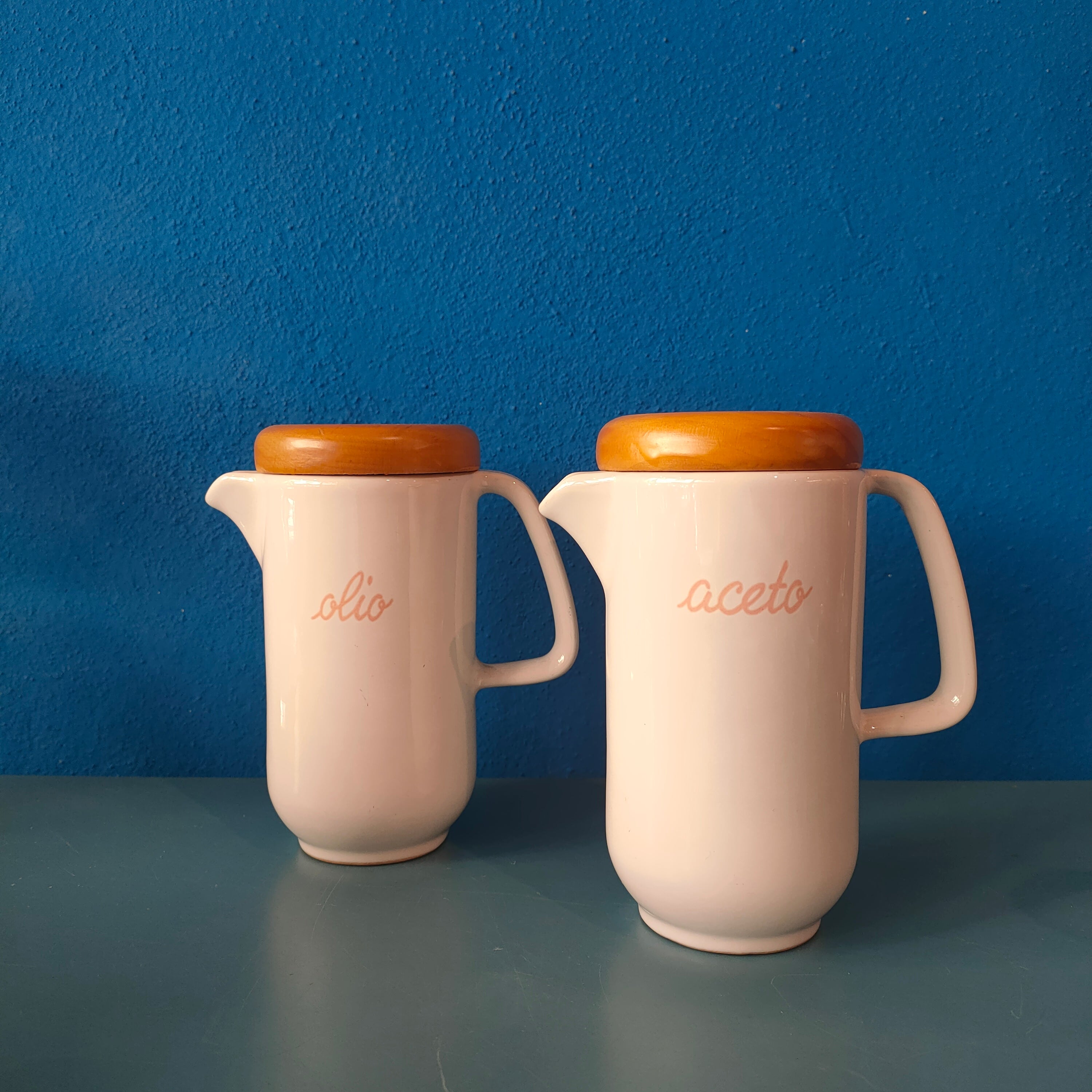 Set Olio e Aceto in ceramica, Rometti Umbertide, circa 1960s