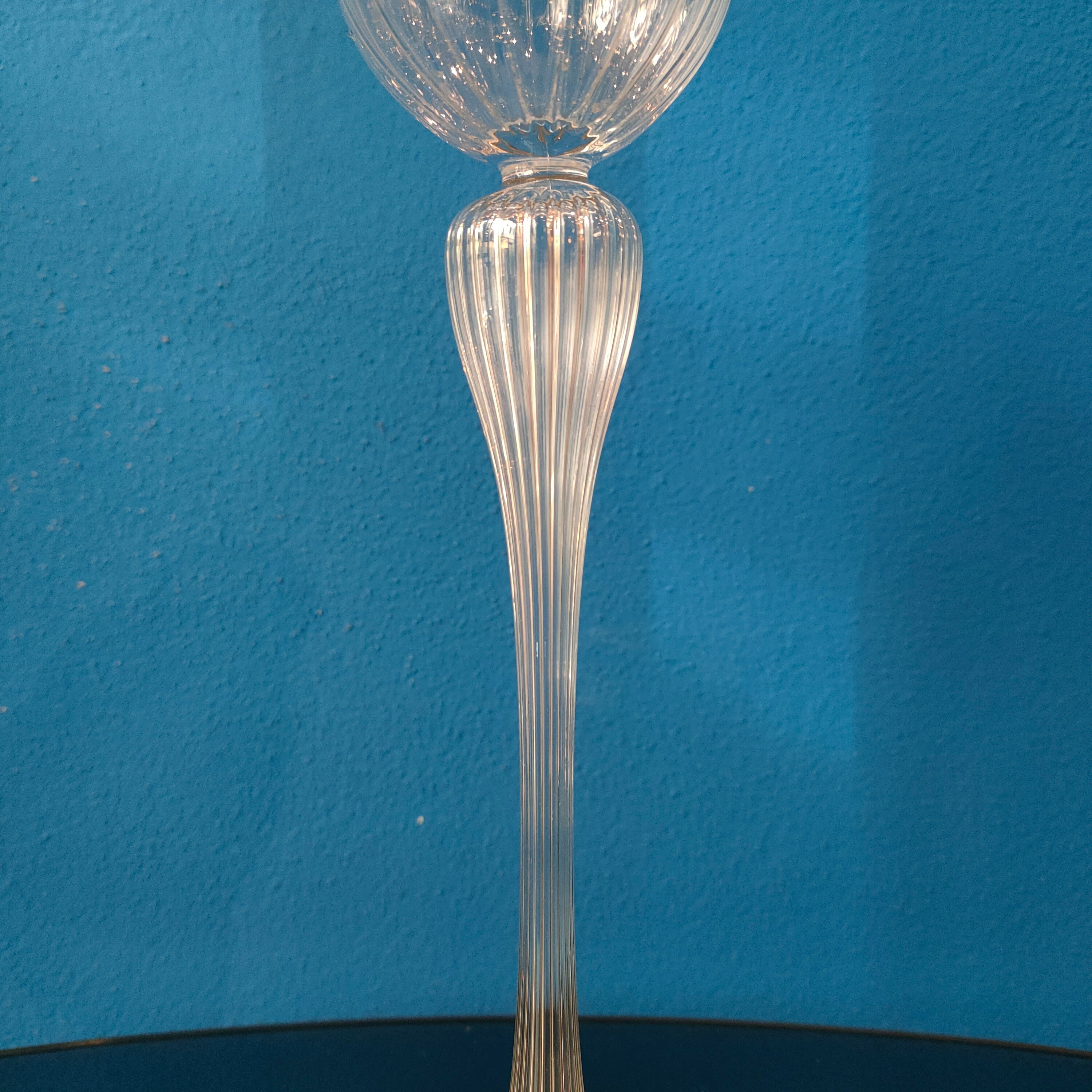 Porta candele candeliere in vetro soffiato